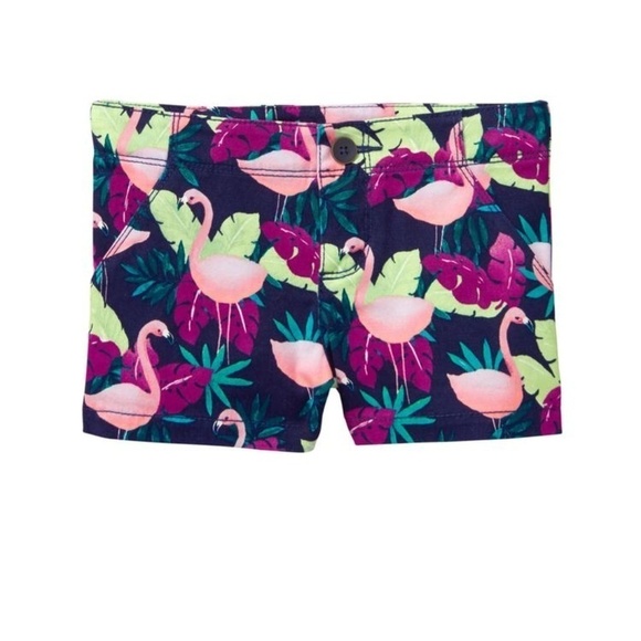 Gymboree Navy Pink Flamingo Shorts Size 4 NWT - Picture 2 of 5